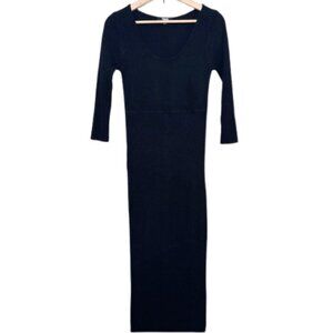 Asos Womens 4 Ribbed Three Quarter Sleeve Scoop Neck Dress